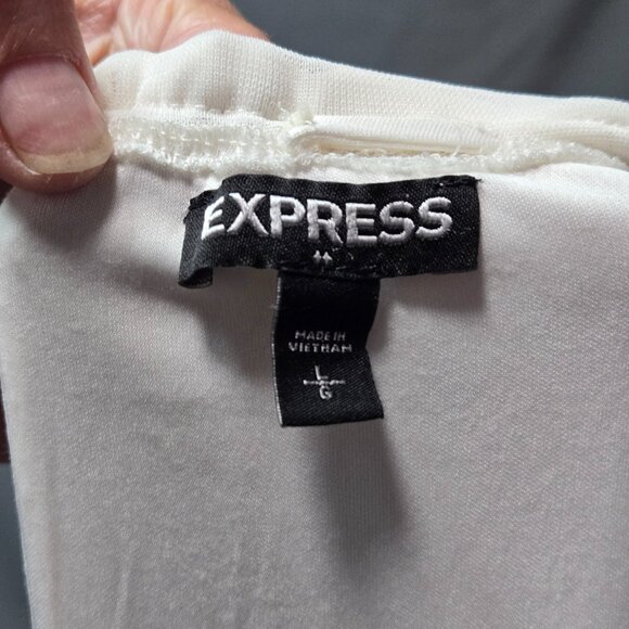 Express Women’s White Sleeveless Halter Top – Size Large - Picture 3 of 6